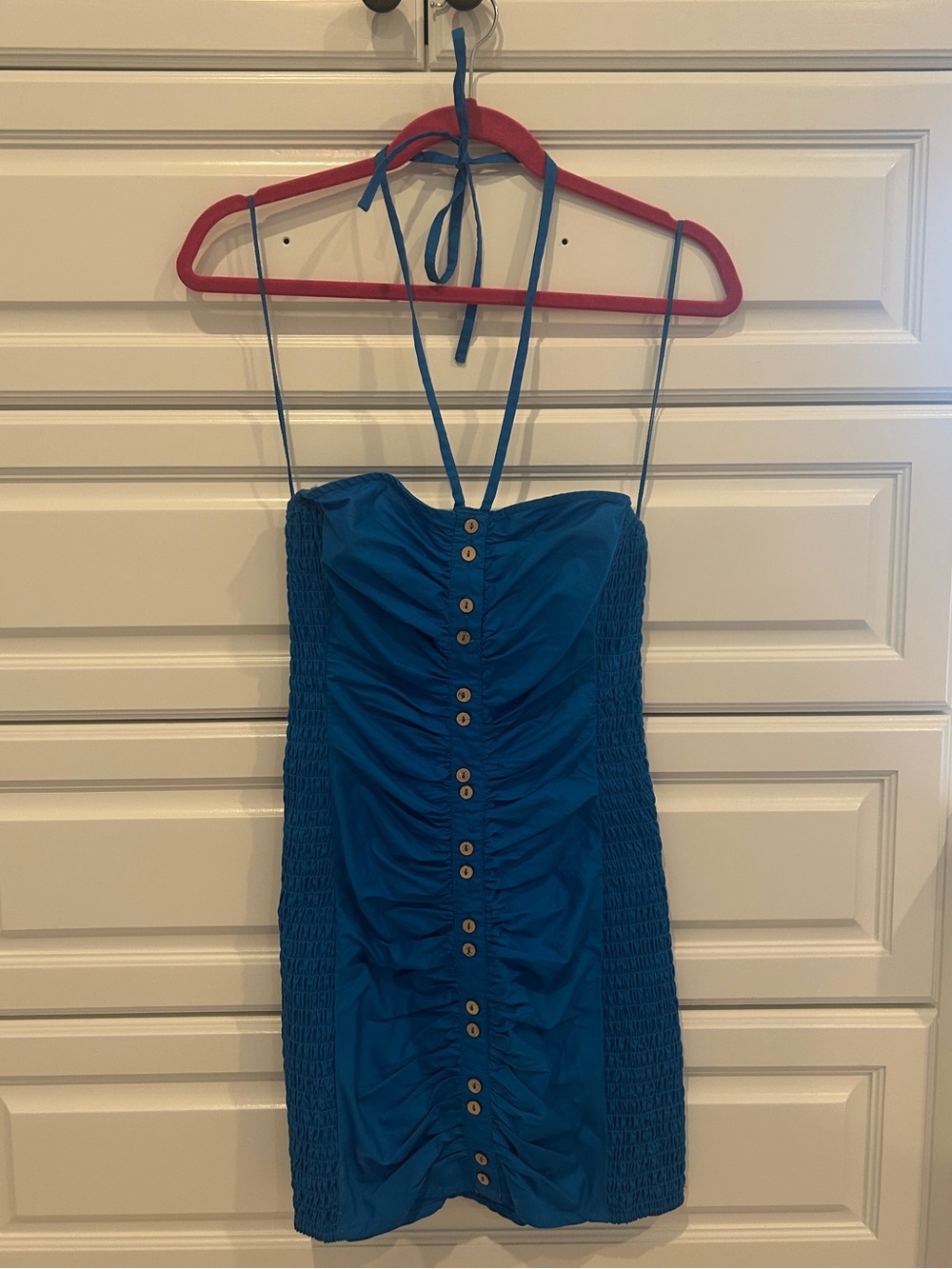 Free People Blue Halter Mini Dress